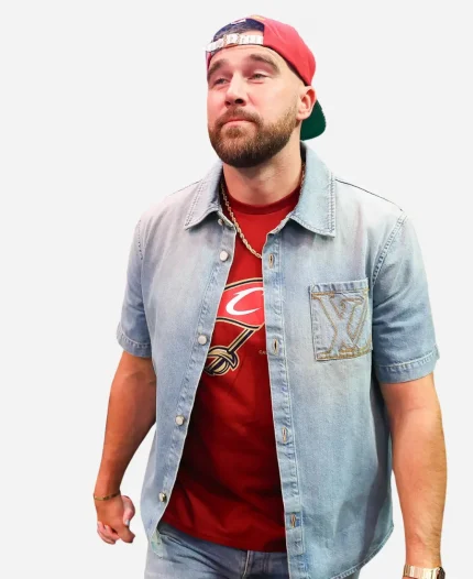 NBA Eastern Conference Finals 2026 Travis Kelce Denim Jacket In Blue