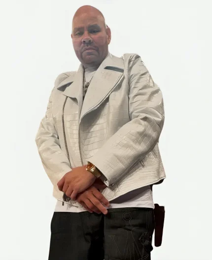 Fat Joe Knicks vs Cavaliers Game 2 White Leather Jacket