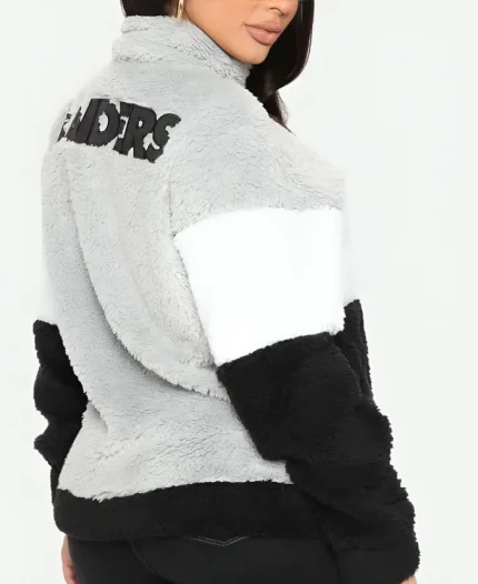 NFL Las Vegas Raiders Patch Logo Sherpa Jacket