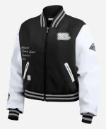NFL WEAR by Erin Andrews Black & White Full Zip Varsity Jacket