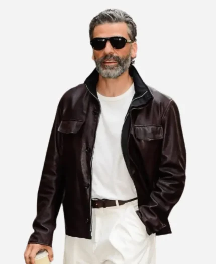 NYC 2026 Oscar Isaac Leather Jacket