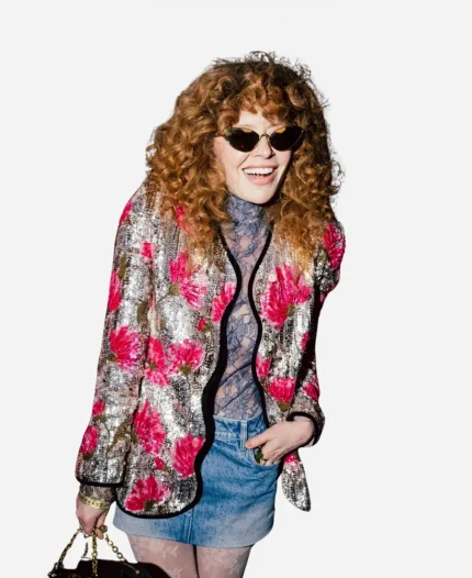 Natasha Lyonne 2026 NYC Floral Sequin Jacket
