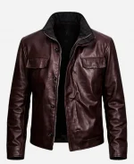 New York City 2026 Oscar Isaac Brown Leather Jacket