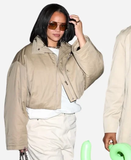 NYC 2026 Rihanna Khaki Cropped Jacket