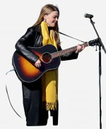 No Kings Rally Maggie Rogers Leather Coat