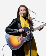 No Kings Rally Maggie Rogers Leather Coat In Black
