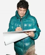 Noah Jupe 2026 Teal Hooded Puffer Jacket