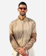 Club Lacoste Roland Garros Official Party Novak Djokovic Beige Jacket