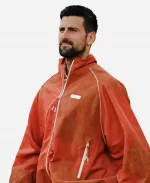 Novak Djokovic 2026 Roland Garros Tournament Lacoste Orange Windbreaker Jacket