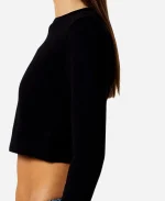 Off Campus S01 Allie Hayes Black Cropped Fleece Sweatshirt