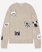 Oscar Isaac Beef Cat Print Sweater