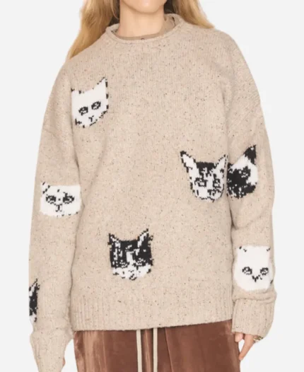 Oscar Isaac Tv Series Beef S02 Joshua Martín Cat Print Sweater