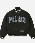Palace Skateboards 2026 The Park Satin Varsity Jacket In Black