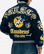 Palace Wolfgang Varsity Jacket In Navy