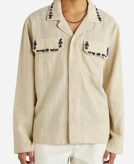 Paul Carrick Brunson Tv Series Celebs Go Dating S15 Embellished Embroidered Cotton Shirt