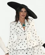 Priyanka Chopra 2026 Met Gala Balmain White Polka Dot Blazer