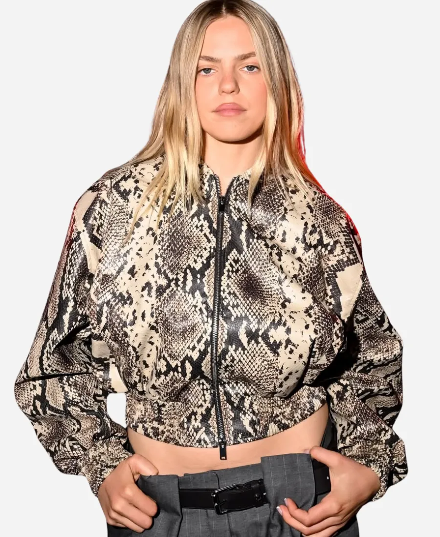 Renee Rapp NYC 2026 Snakeskin Printed Jacket Renee Rapp NYC 2026 Snakeskin Printed Jacket