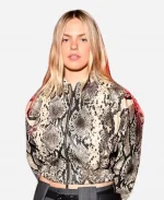 Renee Rapp NYC 2026 Snakeskin Printed Leather Jacket