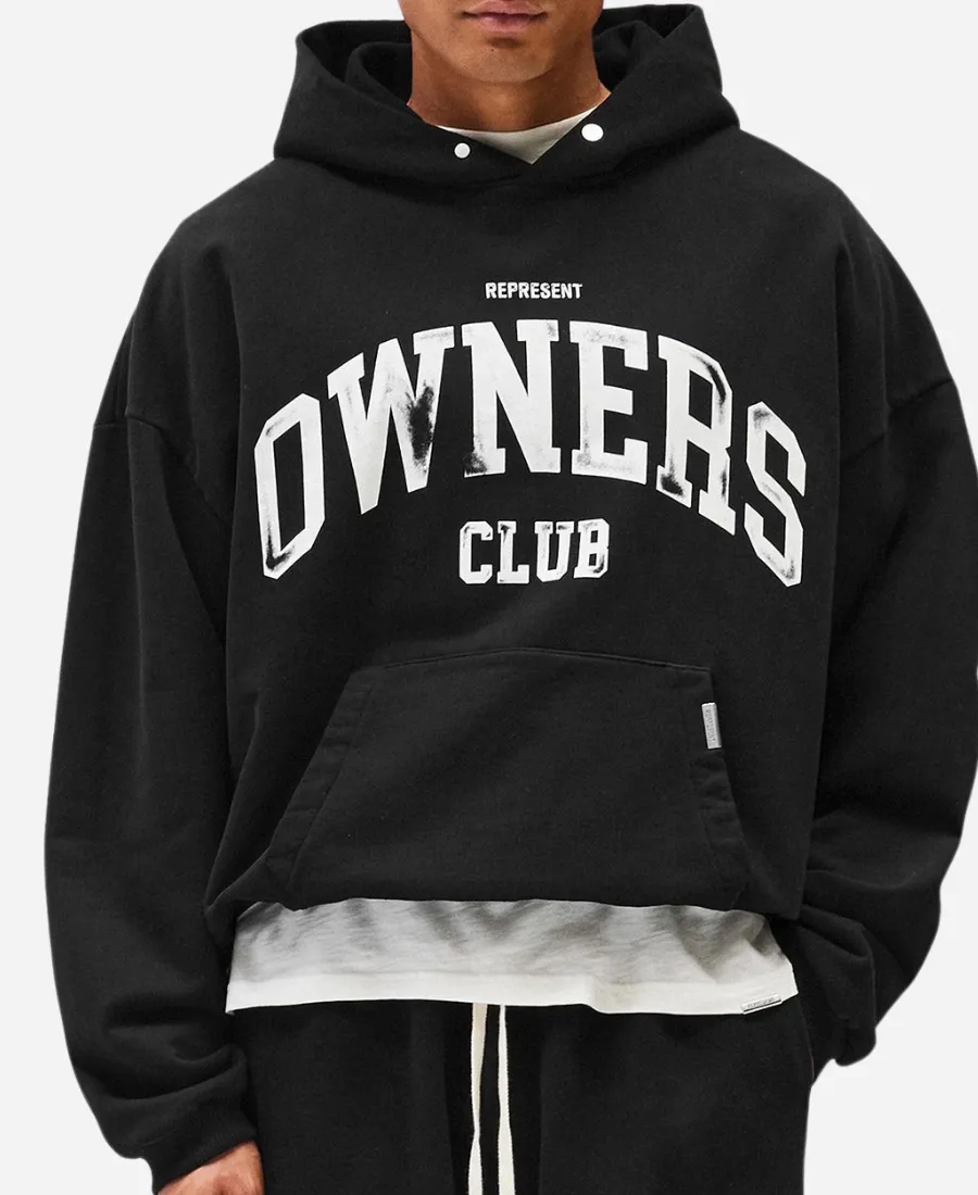 Represent Owners Club SS26 Jet Black Hoodie Owners Club SS26 Jet Black Hoodie