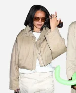 Rihanna Khaki Cropped Jacket