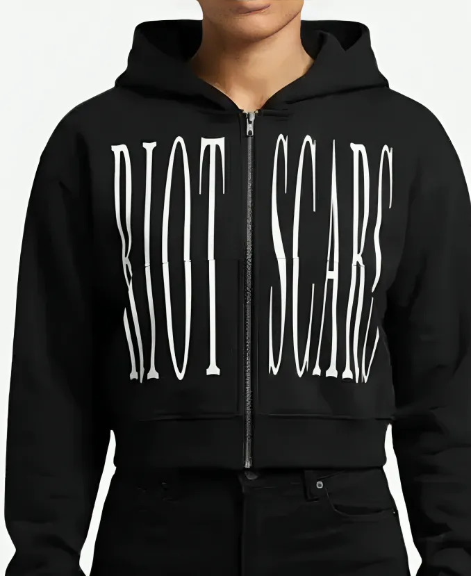 Riot Scars No Friends In The Industry Black Zip-Up Hoodie Riot Scars NFITI Hoodie