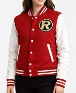 Robin Red & White Varsity Letterman Jacket