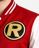 Robin Varsity Jacket In Red & White