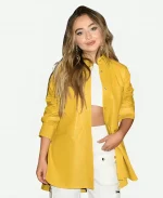 Sabrina Carpenter Tall Girl Leather Jacket In Yellow