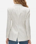 Shailene Woodley Count My Lies Stripes Blazer - Off White