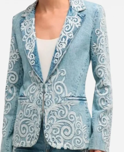 Shanola Hampton Tv Series Found S02 Gabi Mosely Embroidered Denim Blazer