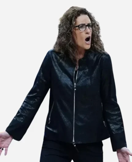 Stephanie White 2026 Dallas Wings VS Indiana Fever Black Leather Jacket