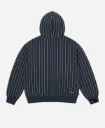 Supreme Devil S Logo Navy Blue Stripped Hooded Jacket