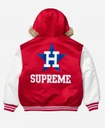 Supreme x Mitchell & Ness Astros Varsity Jacket In Red & White