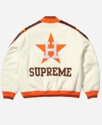 Supreme x Mitchell & Ness Houston Astros Cream Varsity Jacket