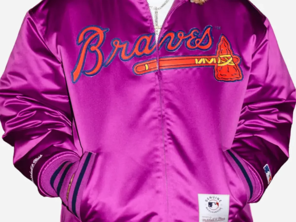 Supreme x Mitchell & Ness Atlanta Braves Varsity Jacket - Purple