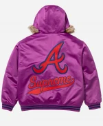 Supreme x Mitchell & Ness SS26 Atlanta Braves Satin Varsity Jacket