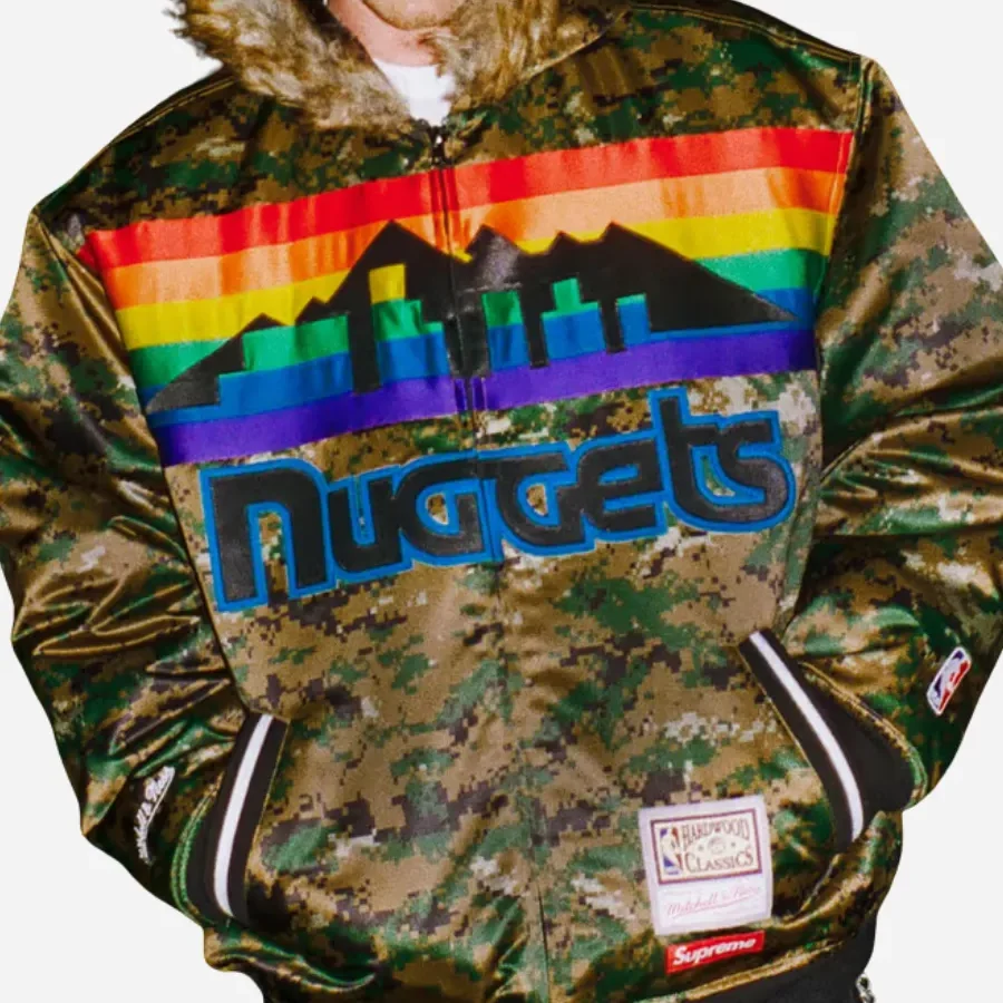 Supreme x Mitchell & Ness Nuggets Camo Jacket