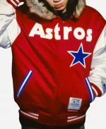 Supreme x Mitchell & Ness SS26 Houston Astros Satin Hooded Varsity Jacket