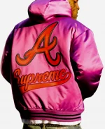 Supreme x Mitchell & Ness Atlanta Braves Purple Varsity Jacket