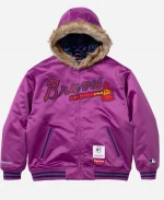 Supreme x Mitchell & Ness Atlanta Braves Varsity Jacket - Purple