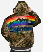 Supreme x Mitchell & Ness SS26 Denver Nuggets Camo  Hooded Varsity Jacket