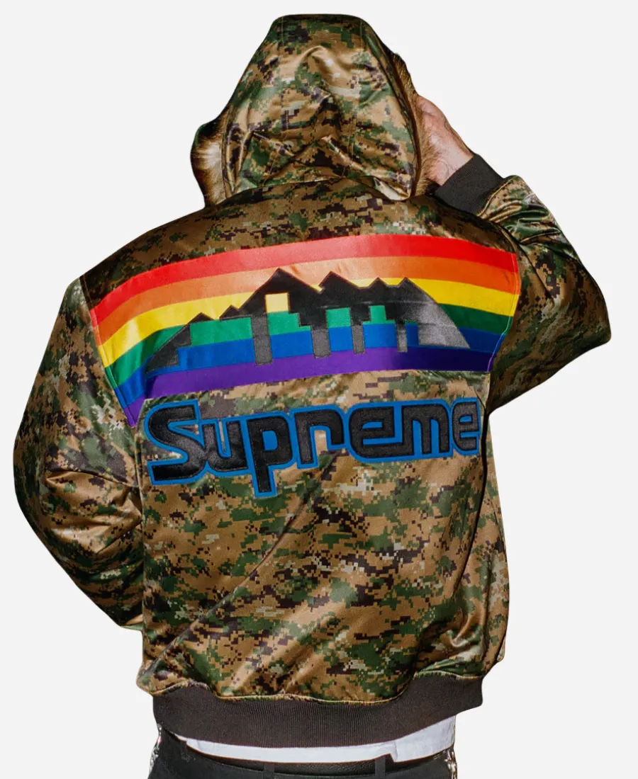 ジャケット・アウター supreme Varsity Camo Letterman Jacket Supreme®/Mitchell & Ness® Teams Hooded Satin Varsity Jacket - Shop