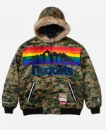 Supreme x Mitchell & Ness Nuggets Camo Varsity Jacket
