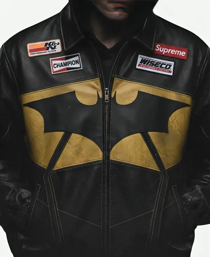 Supreme x The Batman Black Leather Jacket Supreme x The Batman Black Leather Jacket