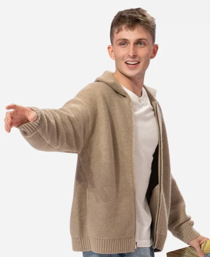 TV Show American Idol Season 24 Braden Rumfelt Beige Ribbed Sweater Jacket 