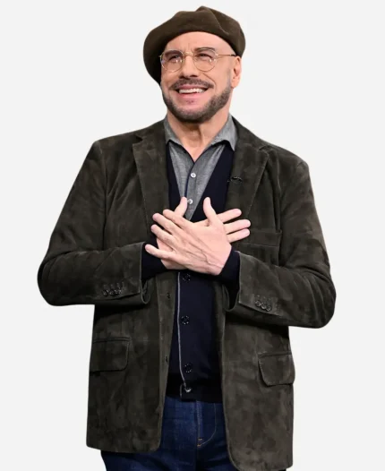 Talk Show The Tonight Show Starring Jimmy Fallon S13 John Travolta Suede Leather Blazer