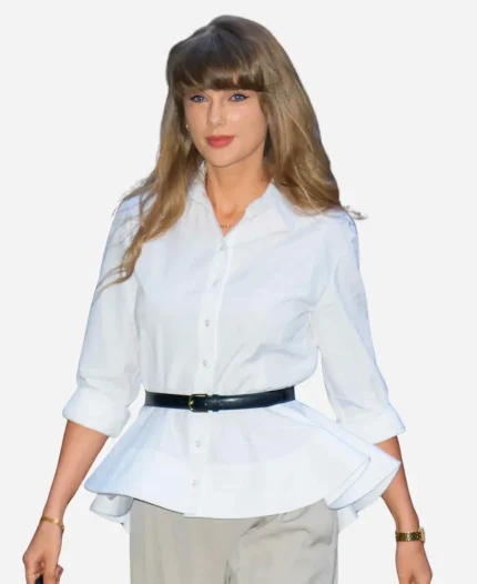 Taylor Swift White Peplum Shirt