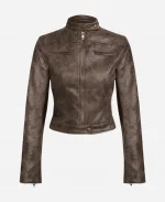 Tell Me Lies S02 Bree Zip Leather Jacket In Brown