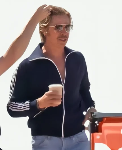 The Adventures Of Cliff Booth 2026 Brad Pitt Blue Track Jacket