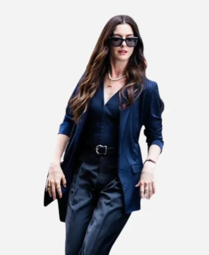 The Devil Wears Prada 2 Anne Hathaway Blue Striped Blazer